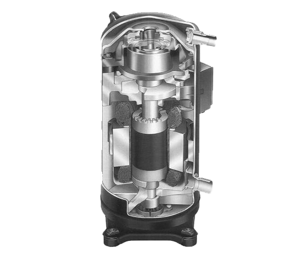 cutaway view of scroll compressor